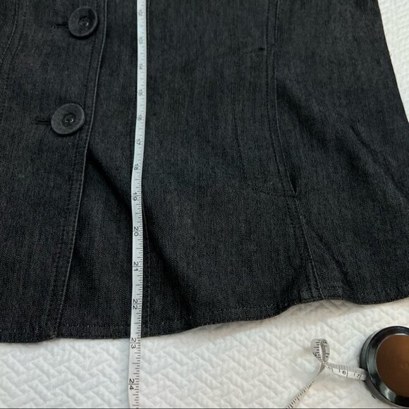 SANDRO Black Cotton Denim Cropped Burron Front Jacket Size M - Picture 8 of 9